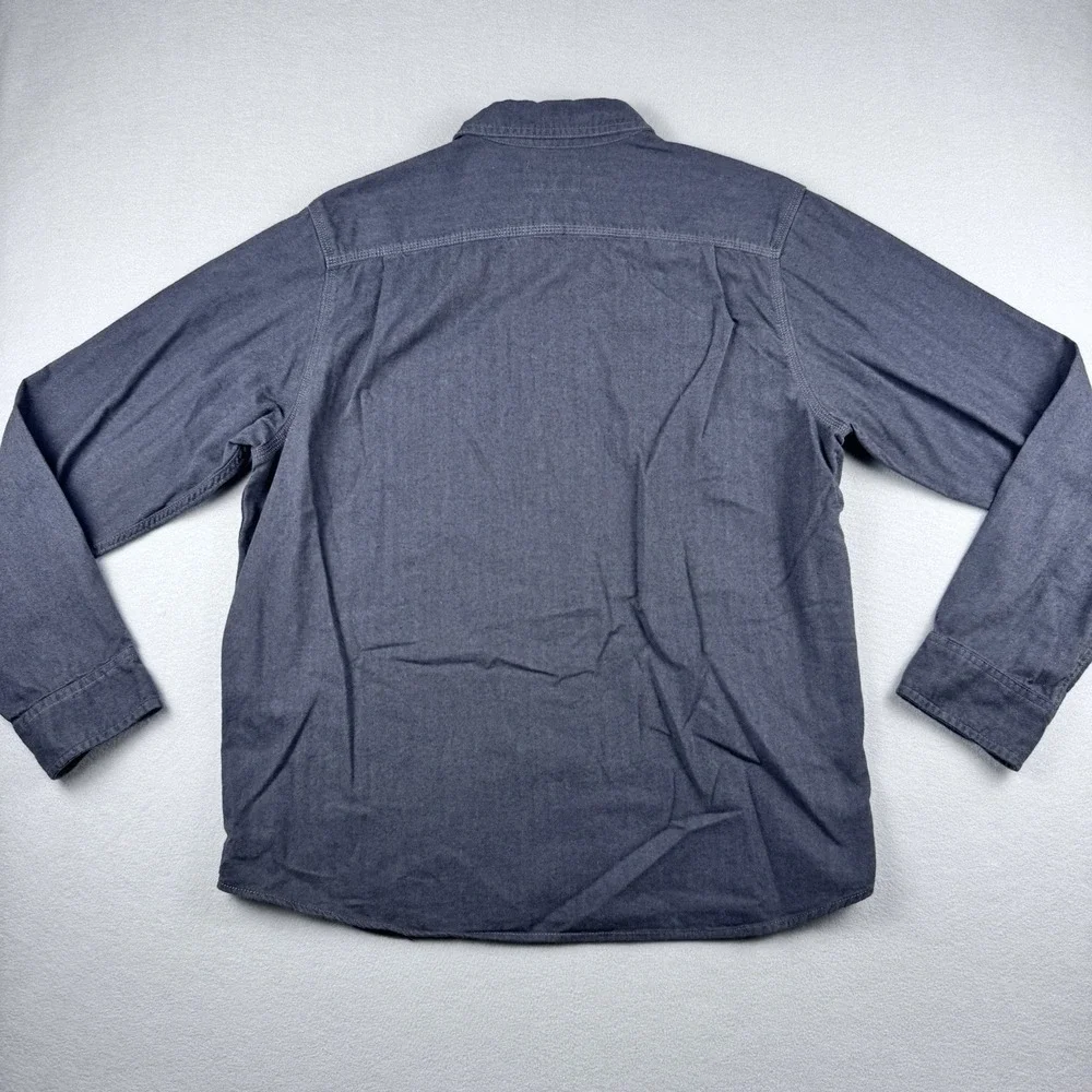 The Northface Flannel Men XL Gray Long Sleeve Button Pockets Gorp Hiking Outdoor